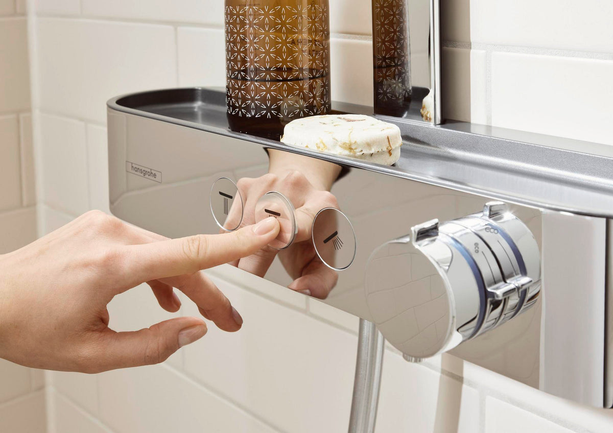 HANSGROHE Showerpipe Pulsify 260 2jet mit Brausethermostat – Chrom, PowderRain & CoolContact
