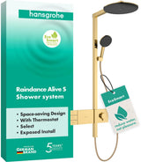 HANSGROHE Duschsystem Raindance Alive S 300 2jet EcoSmart mit Thermostat – Schwarz