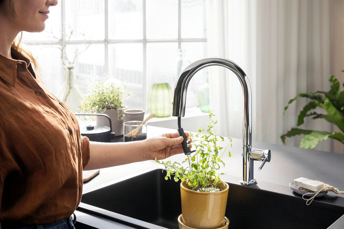 HANSGROHE Aqittura M91 Filtersystem 210 mit Ausziehschlauch und aBox Starter Set – gefiltertes Trinkwasser direkt aus der Küchenarmatur