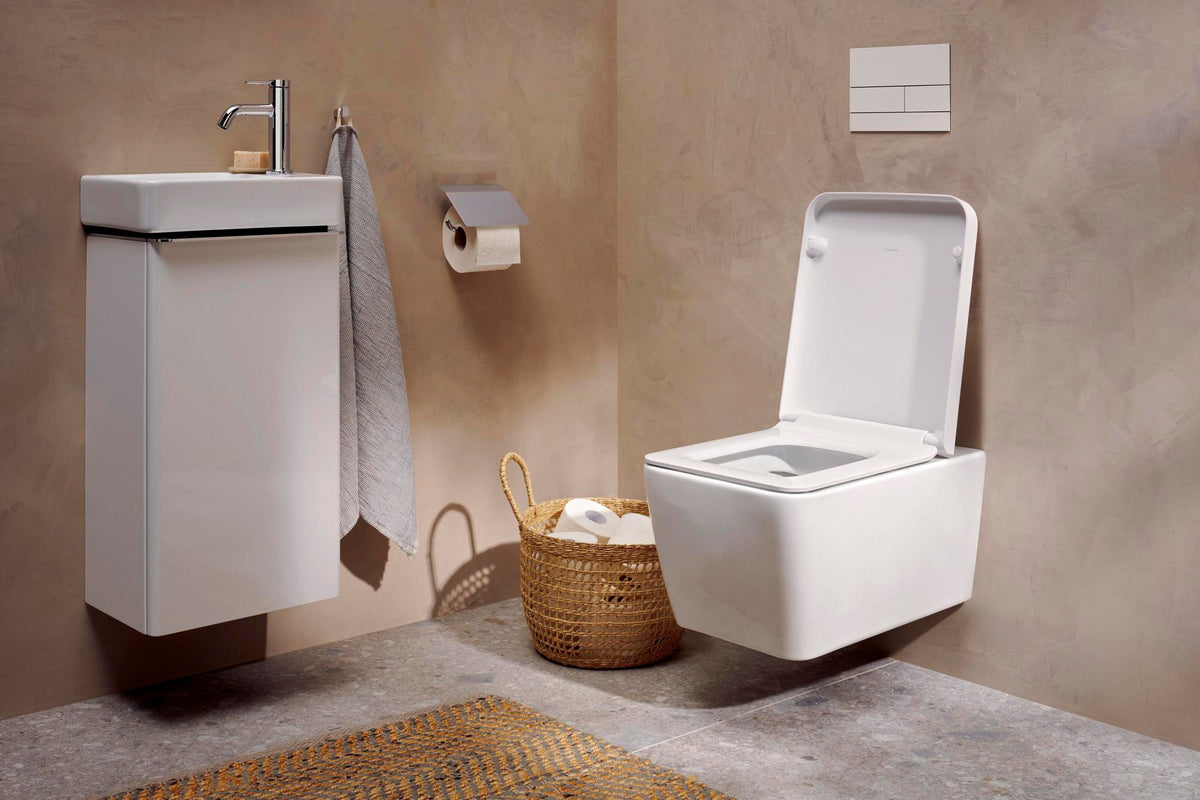 HANSGROHE Wand-WC EluPura Q weiß mit HygienEffect – spülrandlos, 4,5 Liter, inkl. Schallschutzmatte