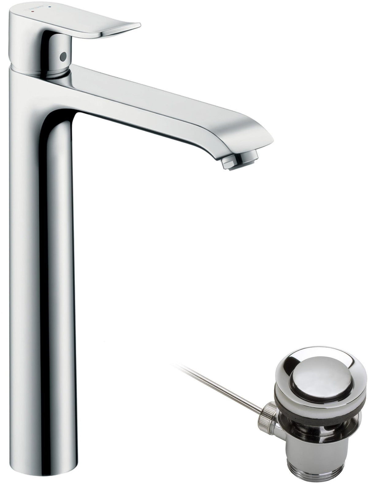 HANSGROHE Metris 260 Einhebel-Waschtischmischer mit ComfortZone, Zugstangen-Ablaufgarnitur und Temperaturbegrenzung, chrom