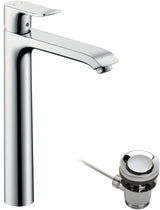 HANSGROHE Metris 260 Einhebel-Waschtischmischer mit ComfortZone, Zugstangen-Ablaufgarnitur und Temperaturbegrenzung, chrom