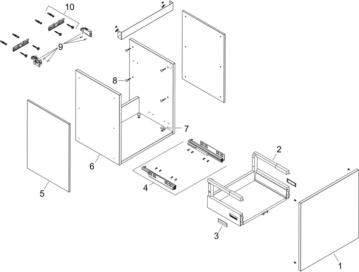 HANSGROHE Xilesa E Waschtischunterschrank 580 mm mit 1 Schubkasten und SoftClose