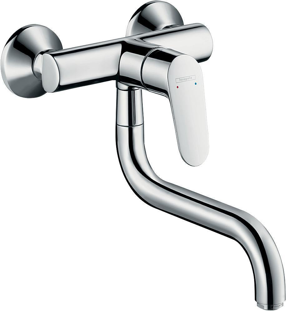 HANSGROHE Focus M41 Spültisch-Einhandmischer Wandmontage DN15 Chrom 180° schwenkbar