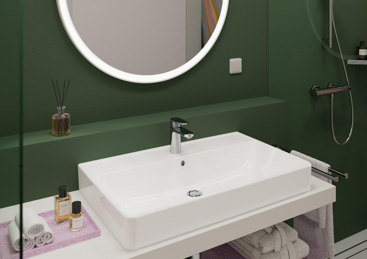 HANSGROHE Xanuia Q Aufsatzwaschtisch 800x480 mm weiß mit Hahnloch und Überlauf