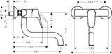 HANSGROHE Focus M41 Spültisch-Einhandmischer Wandmontage DN15 Chrom 180° schwenkbar