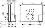 AXOR ShowerSelect Square Thermostat für 2 Verbraucher mit Brausehalter in Chrom