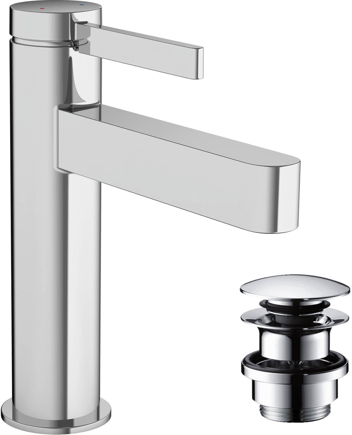 HANSGROHE Finoris Einhebel-Waschtischmischer 110 mit Zugstangen-Ablaufgarnitur, chrom