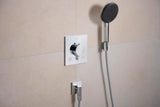 Hansgrohe Wandanschluss FixFit Fine E mit Rückflussverhinderer – 1/2 Zoll, schwarz, 65 mm Rosette