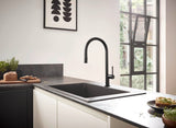 HANSGROHE Einbauspüle S51 660 SilicaTec Graphitschwarz 1 Becken 800 mm Unterschrank