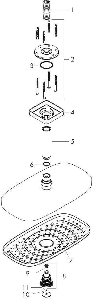Hansgrohe Raindance Select E 300 Kopfbrause 2jet DN 15 mit Deckenanschluss 100 mm chrom