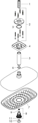 Hansgrohe Raindance Select E 300 Kopfbrause 2jet DN 15 mit Deckenanschluss 100 mm chrom
