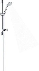 HANSGROHE Brauseset Croma 100 Vario mit Unica´C Stange 900 mm in Chrom – 4 Strahlarten & QuickClean