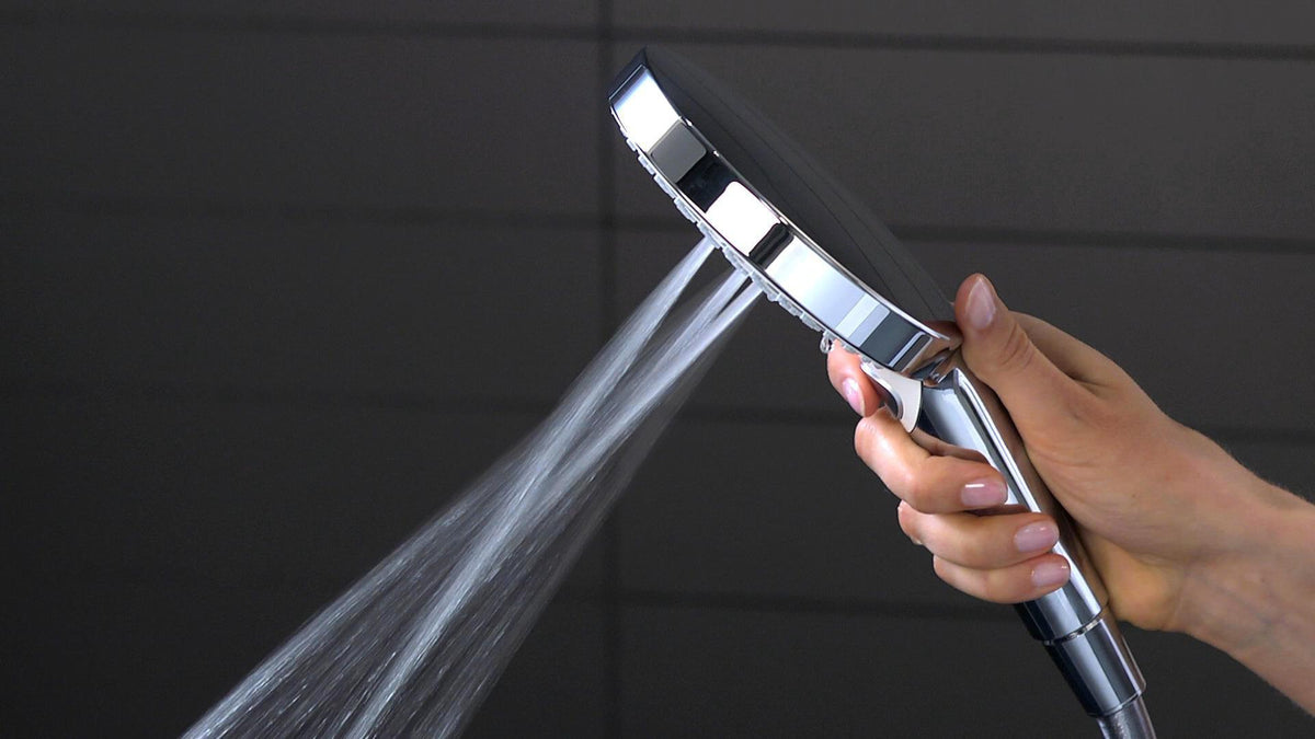 HANSGROHE Showerpipe RAINDANCE SELECT E 300 3jet ST DN 15 chrom – Duschsystem mit Thermostat ShowerTablet Select 300