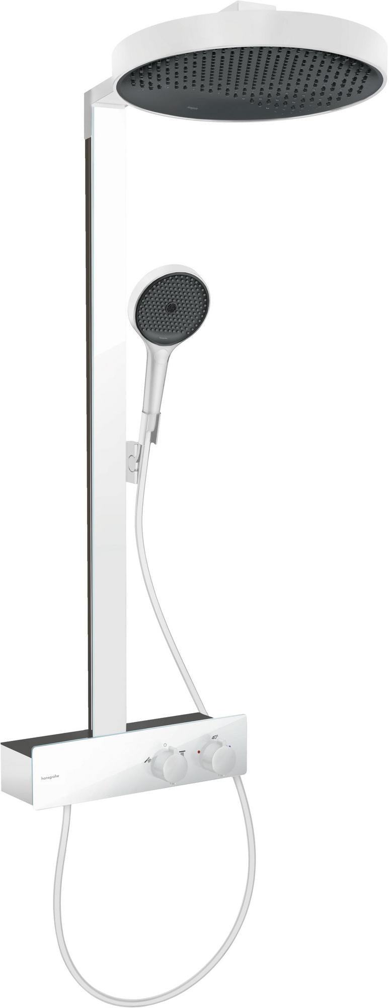 Hansgrohe Rainfinity 350 Showerpipe mit Kopfbrause 360 mm – Chrom, Thermostat, PowderRain