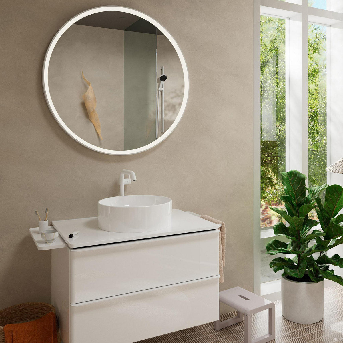 HANSGROHE Tecturis S Fine ComfortZone 240 Einhebel-Waschtischmischer mit Push-Open Ablaufgarnitur, chrom