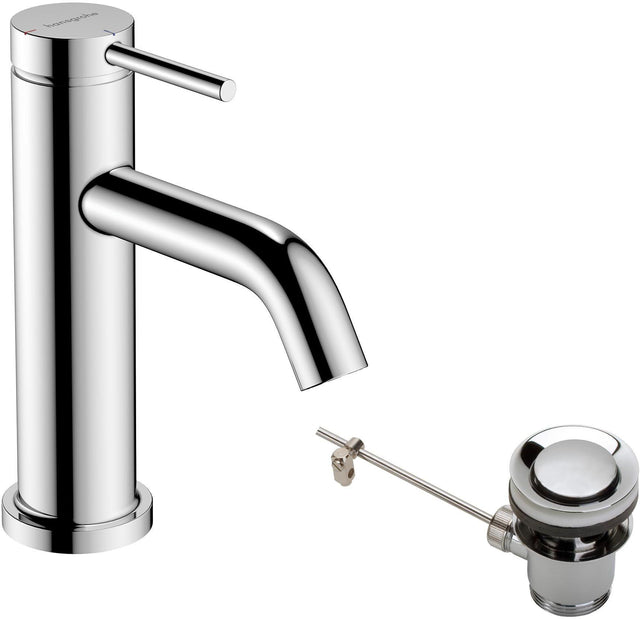 HANSGROHE Tecturis S Einhebel-Waschtischmischer ComfortZone 80 mit CoolStart und Zugstangen-Ablaufgarnitur, chrom
