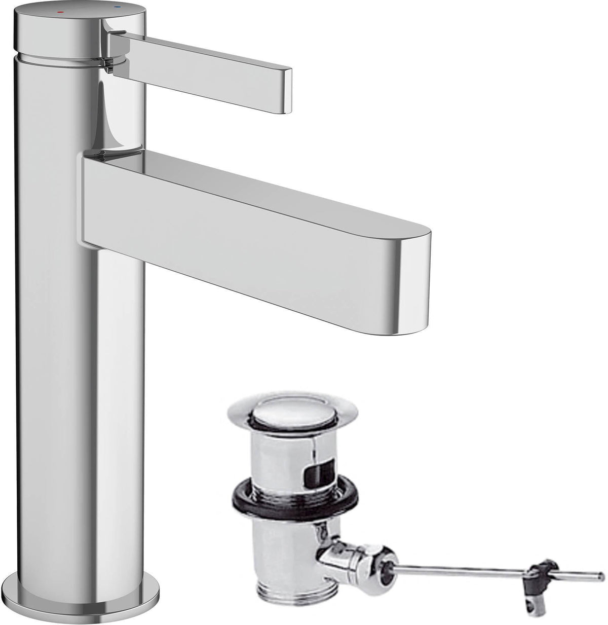 HANSGROHE Finoris Einhebel-Waschtischmischer 110 mit Zugstangen-Ablaufgarnitur, chrom