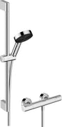 Hansgrohe Pulsify Select S Brausesystem mit Ecostat Thermostat, 3 Strahlarten, Chrom