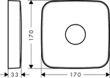 AXOR Verlängerungsrosette 1-Loch Chrom – 170 mm, 18 mm höher, für geringe Einbautiefe