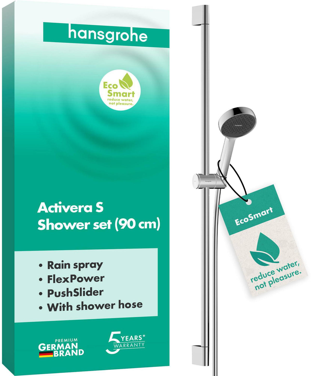 HANSGROHE Activera S 95 1jet EcoSmart Brauseset mit 900 mm Brausestange in Chrom