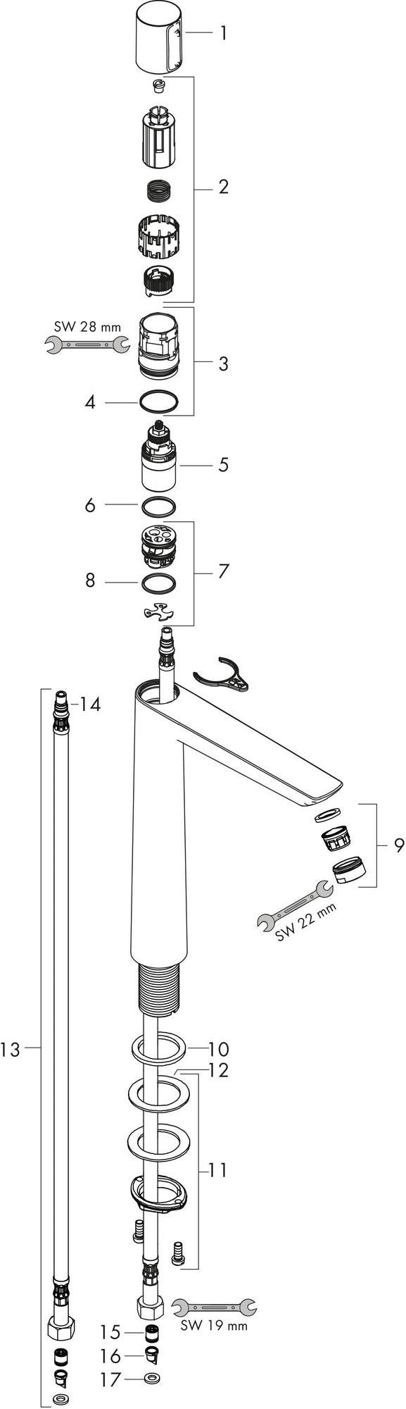 HANSGROHE Talis Select E Waschtischmischer 240 mit Zugstangen-Ablaufgarnitur, chrom