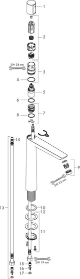 HANSGROHE Talis Select E Waschtischmischer 240 mit Zugstangen-Ablaufgarnitur, chrom