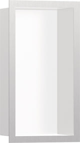 HANSGROHE XtraStoris Individual Wandnische mattweiß 300x150x100 mm mit Designrahmen – Edelstahl V2A
