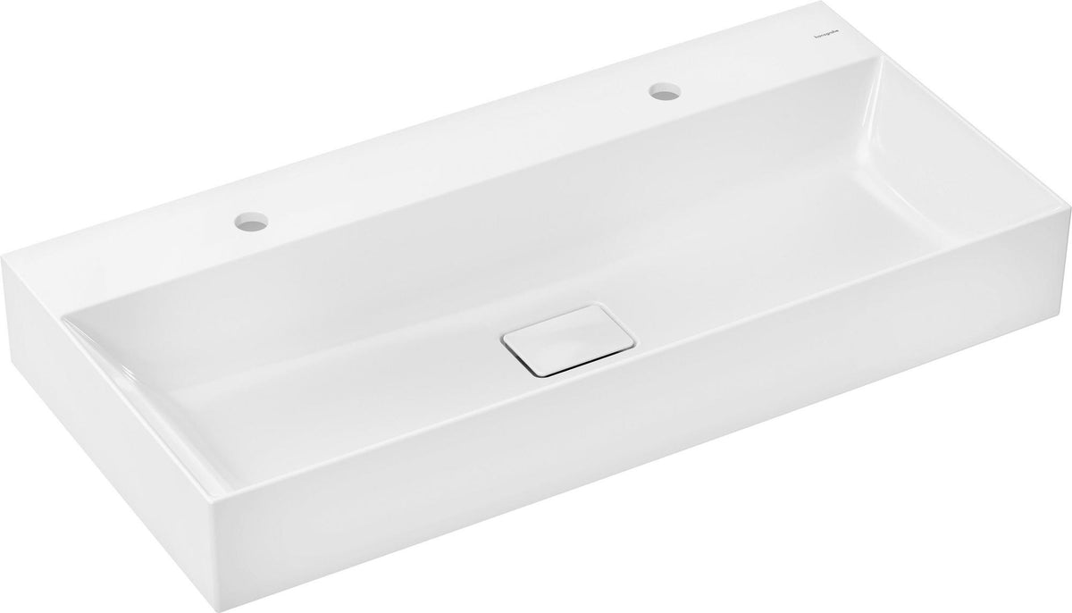 HANSGROHE Xevolos E Aufsatzwaschtisch 1000x480 mm weiß mit 2 Hahnlöchern und SmartClean