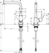 HANSGROHE HG Einhebel-Küchenmischer 280 FOCUS DN 15 mit Schwenkauslauf Chrom