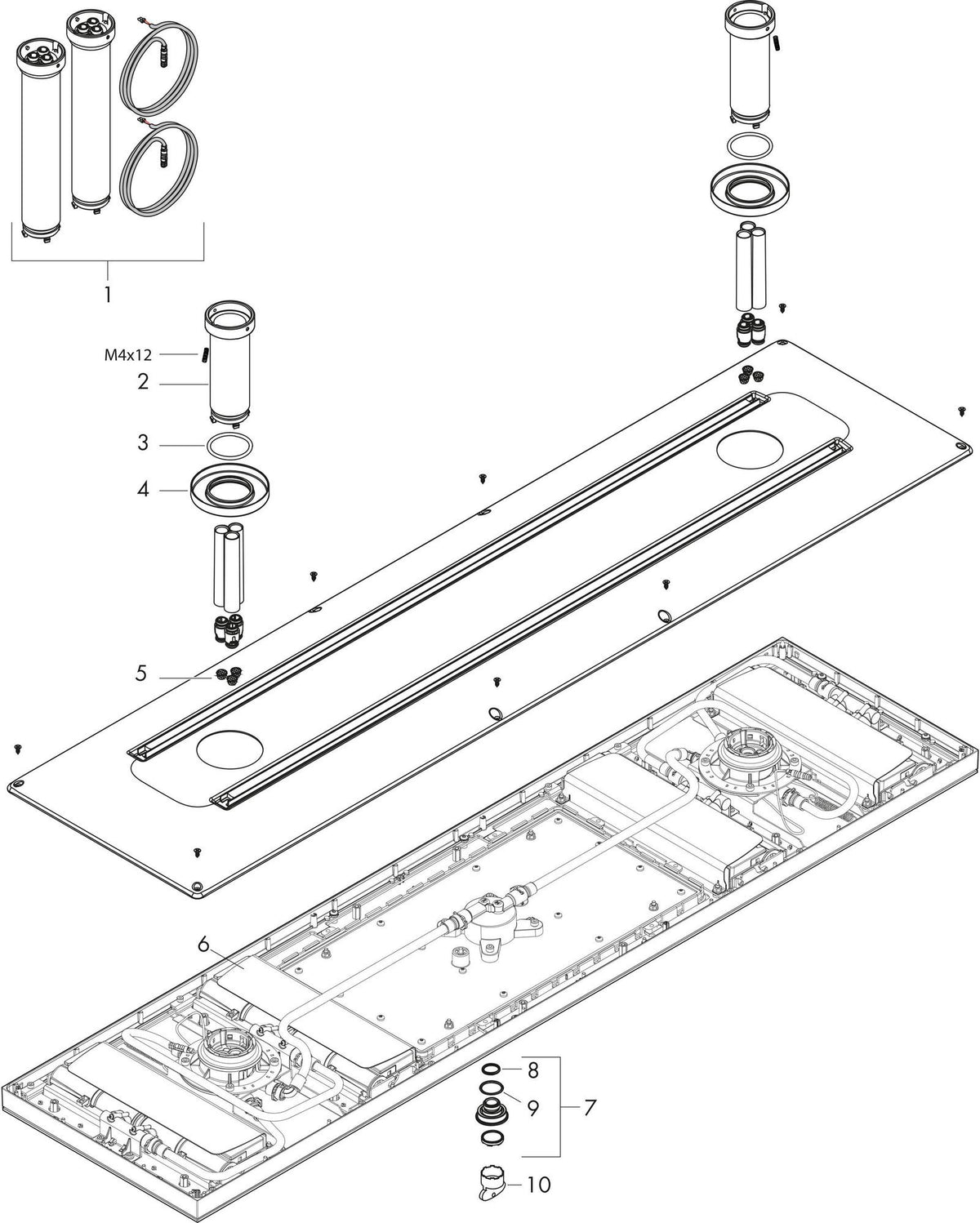 AXOR ShowerSolutions ShowerHeaven 1200x300 Kopfbrause mit 4 Strahlarten und Chrom-Oberfläche