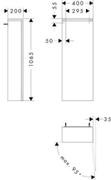 HANSGROHE Xilesa E Halbhochschrank 400x200 mm, Türanschlag rechts, SoftClose, weiß