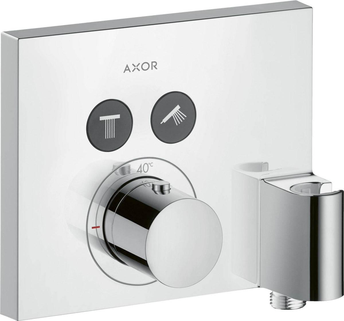 AXOR ShowerSelect Square Thermostat für 2 Verbraucher mit Brausehalter in Chrom