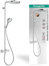 HANSGROHE Raindance Select S Showerpipe mit Thermostat Ecostat Comfort – 240 mm Kopfbrause, Chrom