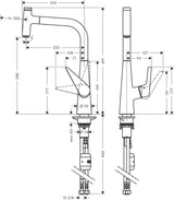 HANSGROHE Talis Select S 300 Küchenmischer mit Ausziehauslauf, Select-Knopf und ComfortZone 300