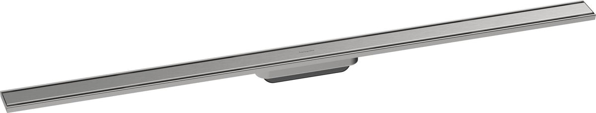 HANSGROHE RainDrain Original Duschrinne Fertigset 1200 mm – rahmenloses Design, Edelstahl gebürstet