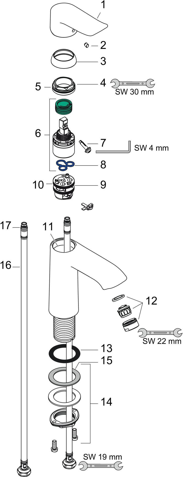 HANSGROHE Metris 110 Einhebel-Waschtischmischer chrom mit ComfortZone und Ablaufgarnitur