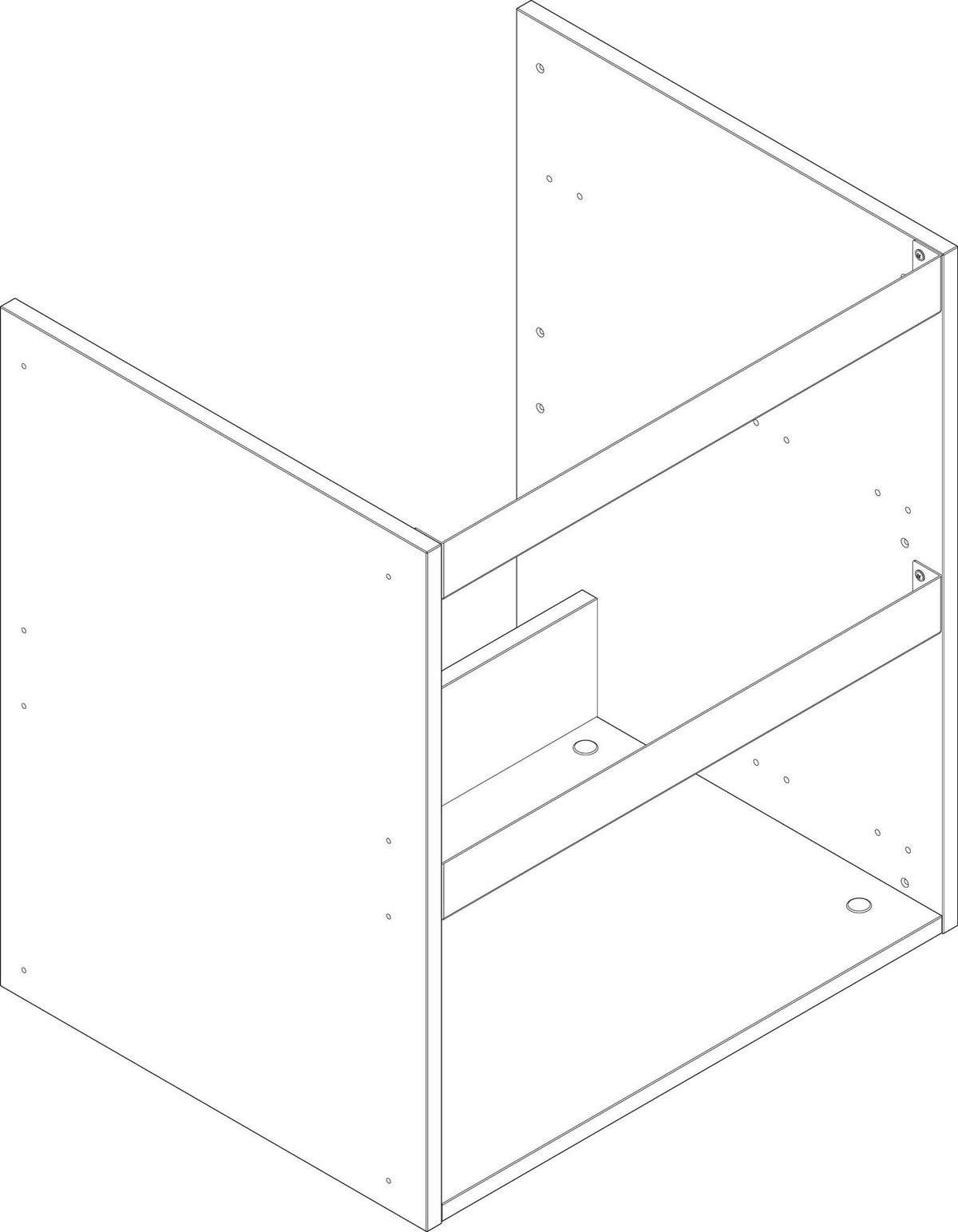 Hansgrohe Xilesa Korpus 580x470 mm mit 2 Auszügen – Badmöbel-Ersatzteil