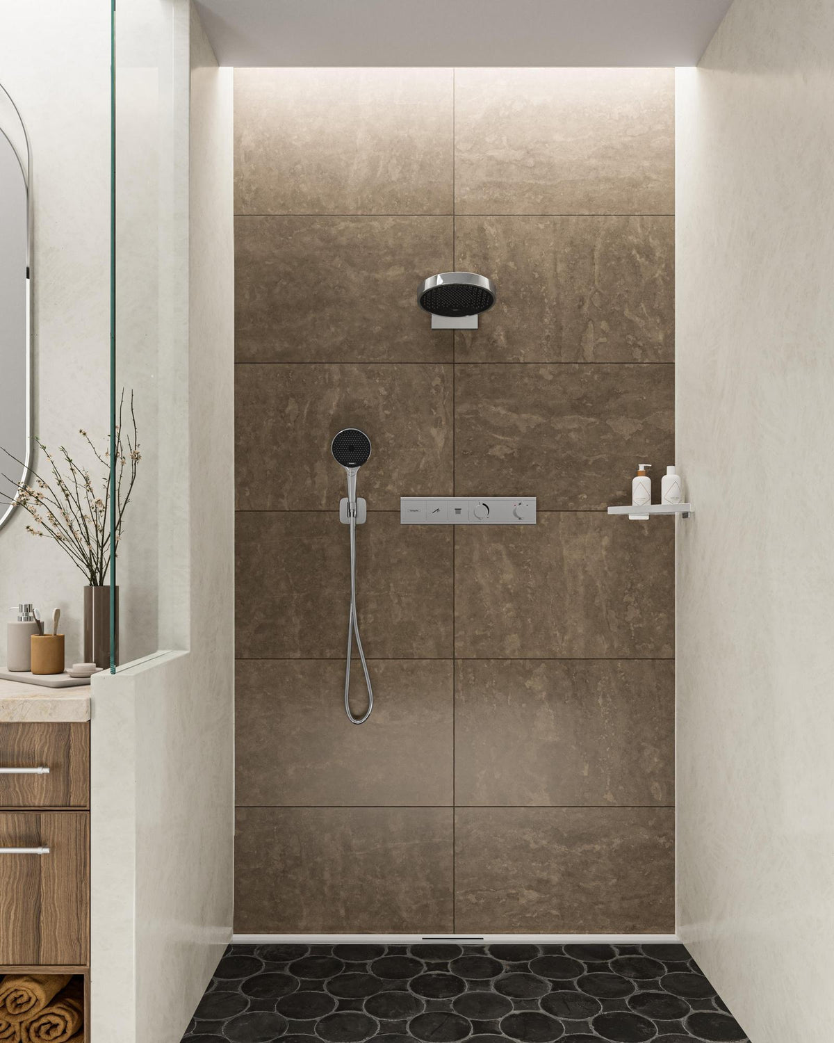 HANSGROHE RainSelect Thermostat Unterputz Fertigset für 2 Verbraucher, verchromt