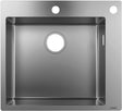HANSGROHE Einbauspüle S71 450 Edelstahl – Flächenbündiger Einbau, 1 Becken, 60 cm Unterschrank