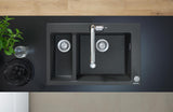 HANSGROHE Einbauspüle S51 180/450 SilicaTec Graphitschwarz mit 2 Becken