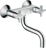 HANSGROHE Logis Classic 2-Griff-Küchenmischer DN 15 Wandmontage Lowspout Chrom