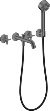 AXOR One 3-Loch Wannenarmatur Unterputz mit Handbrause – Kreuzgriff Chrom