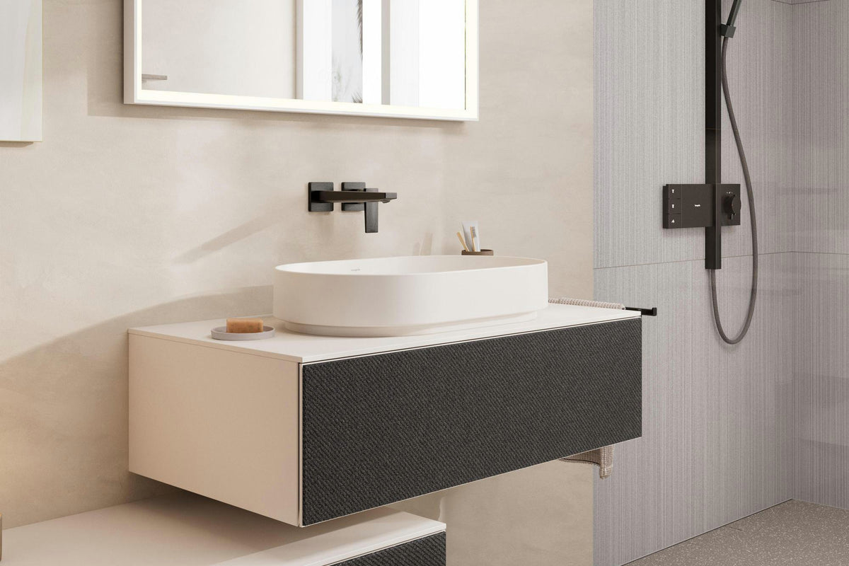 HANSGROHE Xuniva Evo U Aufsatzwaschtisch 650x400mm matt schwarz ohne Hahnloch