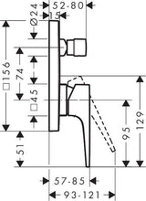 HANSGROHE Metropol Einhebel-Wannenmischer DN 15 Unterputz Chrom – 2 Verbraucher, Keramikmischsystem