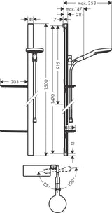 HANSGROHE Raindance Select S 120 Brauseset mit 3 Strahlarten und Select-Taste