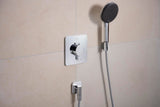 HANSGROHE Wandanschluss FixFit Fine Q mit Rückflussverhinderer – schwarz, 1/2 Zoll, 65 mm Rosette