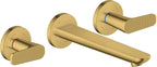Gold / beschichtet / 3-Loch-Waschtischarmatur AXOR Citterio C Wd-mon Ausl 193mm Cubic cut pol. go opt