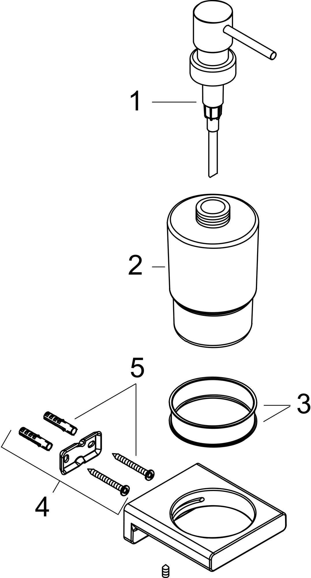 HANSGROHE AddStoris Lotionspender Wandmontage Chrom – 200 ml Flüssigseife, Mattglas