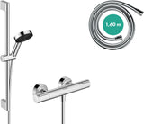Hansgrohe Pulsify Select S Brausesystem mit Ecostat Thermostat, 3 Strahlarten, Chrom